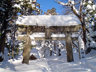 雪の大神山神社鳥居