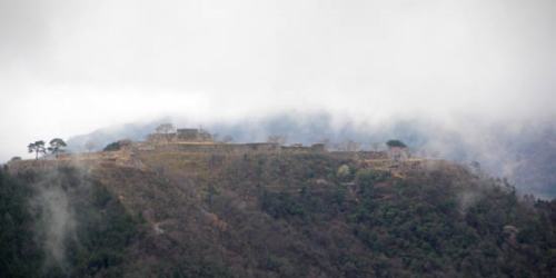 立雲峡から望む竹田城