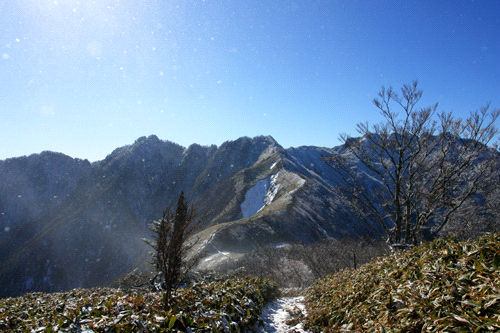 冬の伊予富士稜線
