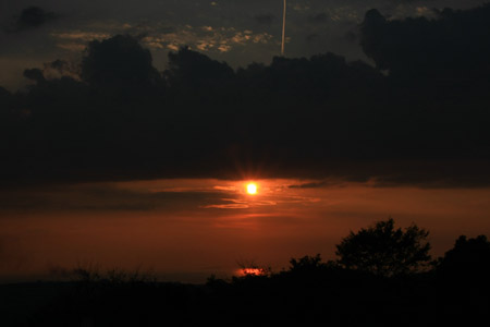 松山総合公園からの夕日