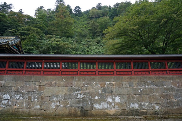 妙義神社石垣と透壁